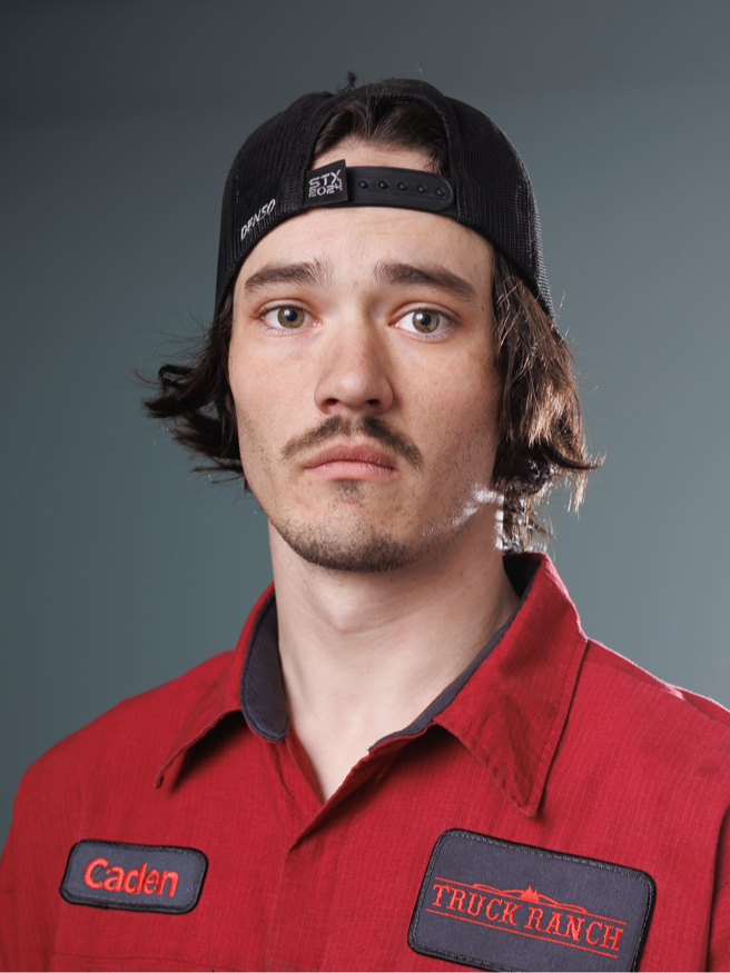 Service Technician Caden Riddle in Truck Ranch Garage at Truck Ranch